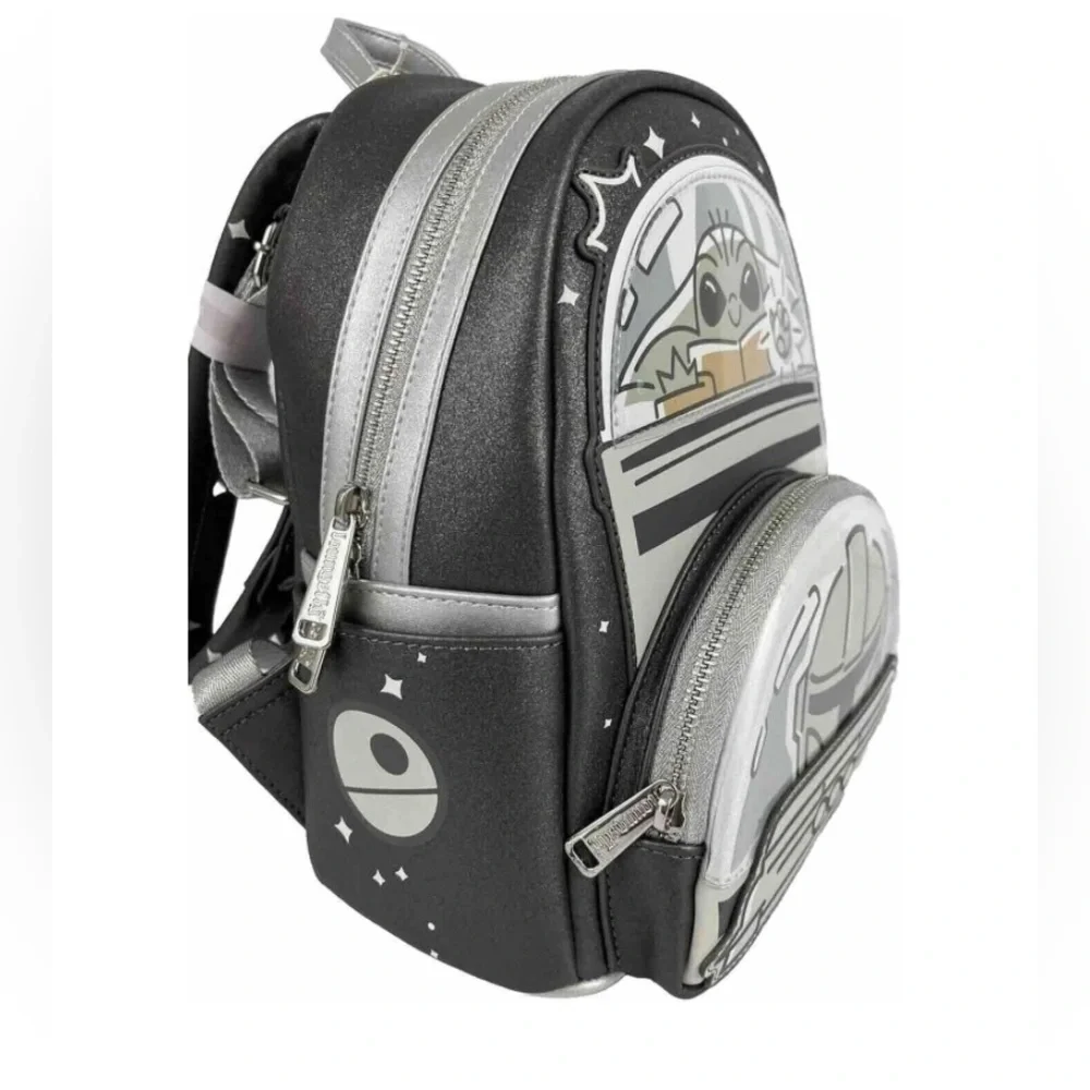 🆕 LOUNGEFLY 2024 Mandalorian Grogu Mini Backpack Glow in The Dark - Picture 4 of 10